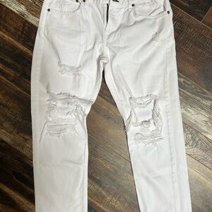 Rag & Bone Distressed White Ripped Jeans